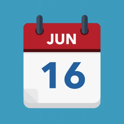 Calendar icon showing 16th June