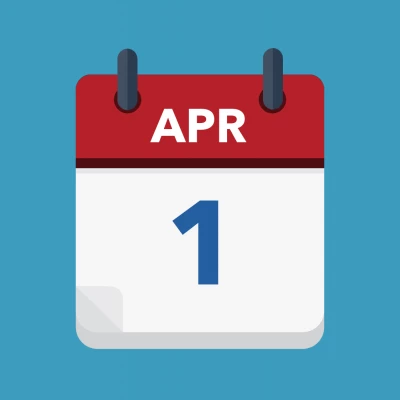 Calendar icon showing 1st April