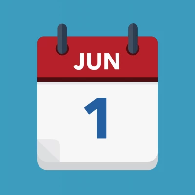 Calendar icon showing 1st June