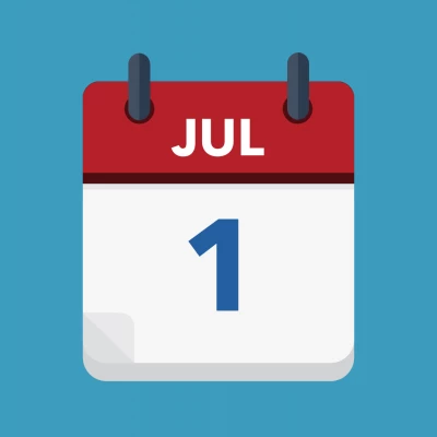 Calendar icon showing 1st July