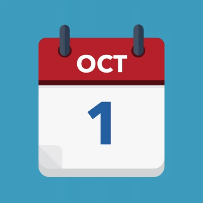 Calendar icon showing 1st October