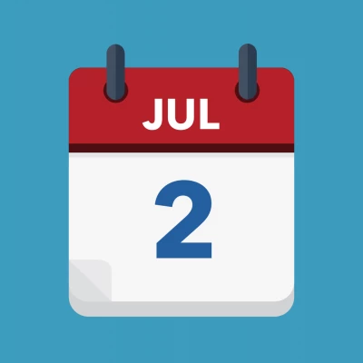 Calendar icon showing 2nd July