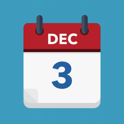 Calendar icon showing 3rd December
