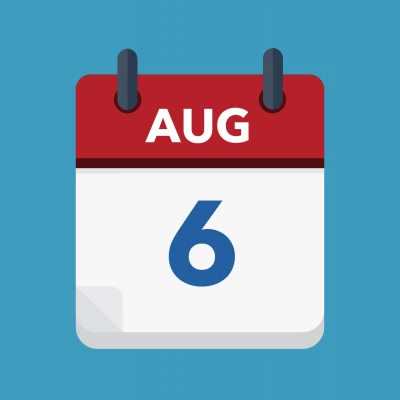 Calendar icon showing 6th August