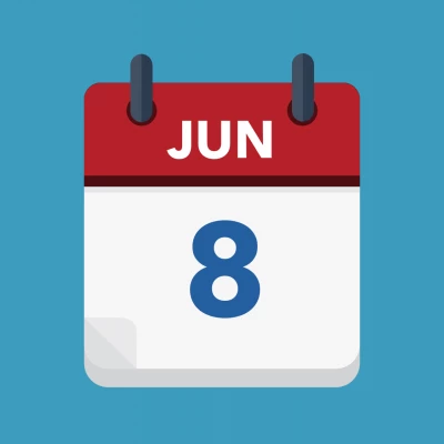 Calendar icon showing 8th June