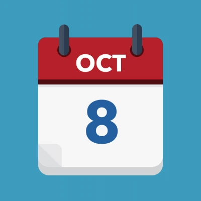 Calendar icon showing 8th October