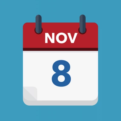 Calendar icon showing 8th November