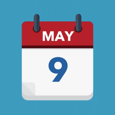 Calendar icon showing 9th May