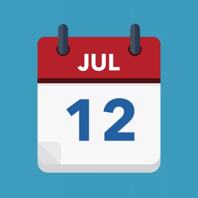 Calendar icon showing 12th July