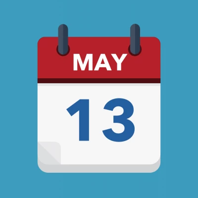 Calendar icon showing 13th May