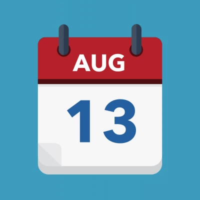 Calendar icon showing 13th August