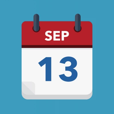 Calendar icon showing 13th September