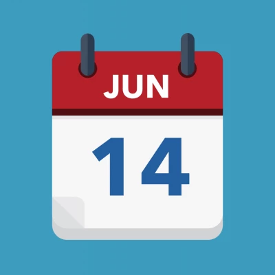 Calendar icon showing 14th June