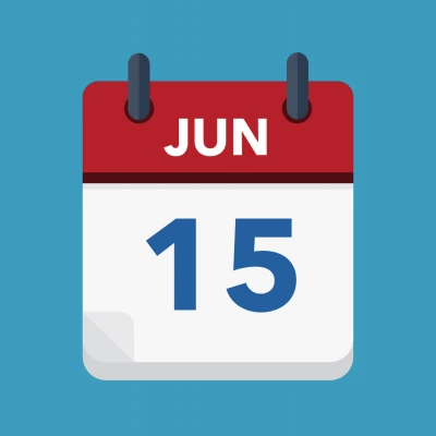Calendar icon showing 15th June