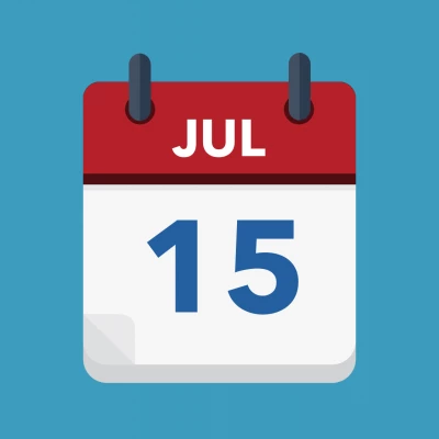 Calendar icon showing 15th July