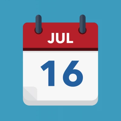 Calendar icon showing 16th July