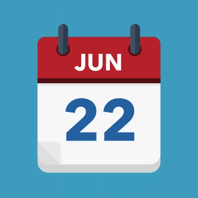 Calendar icon showing 22nd June