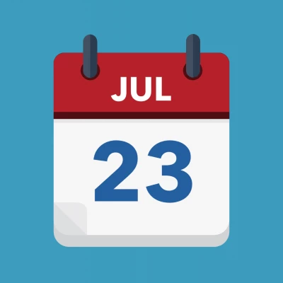 Calendar icon showing 23rd July