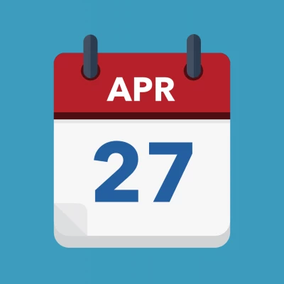 Calendar icon showing 27th April