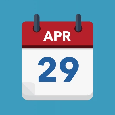 Calendar icon showing 29th April