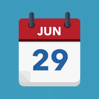 Calendar icon showing 29th June