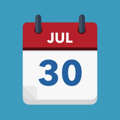 Calendar icon showing 30th July